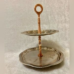Vintage silver 2 Tier Cookie/Dessert Tray